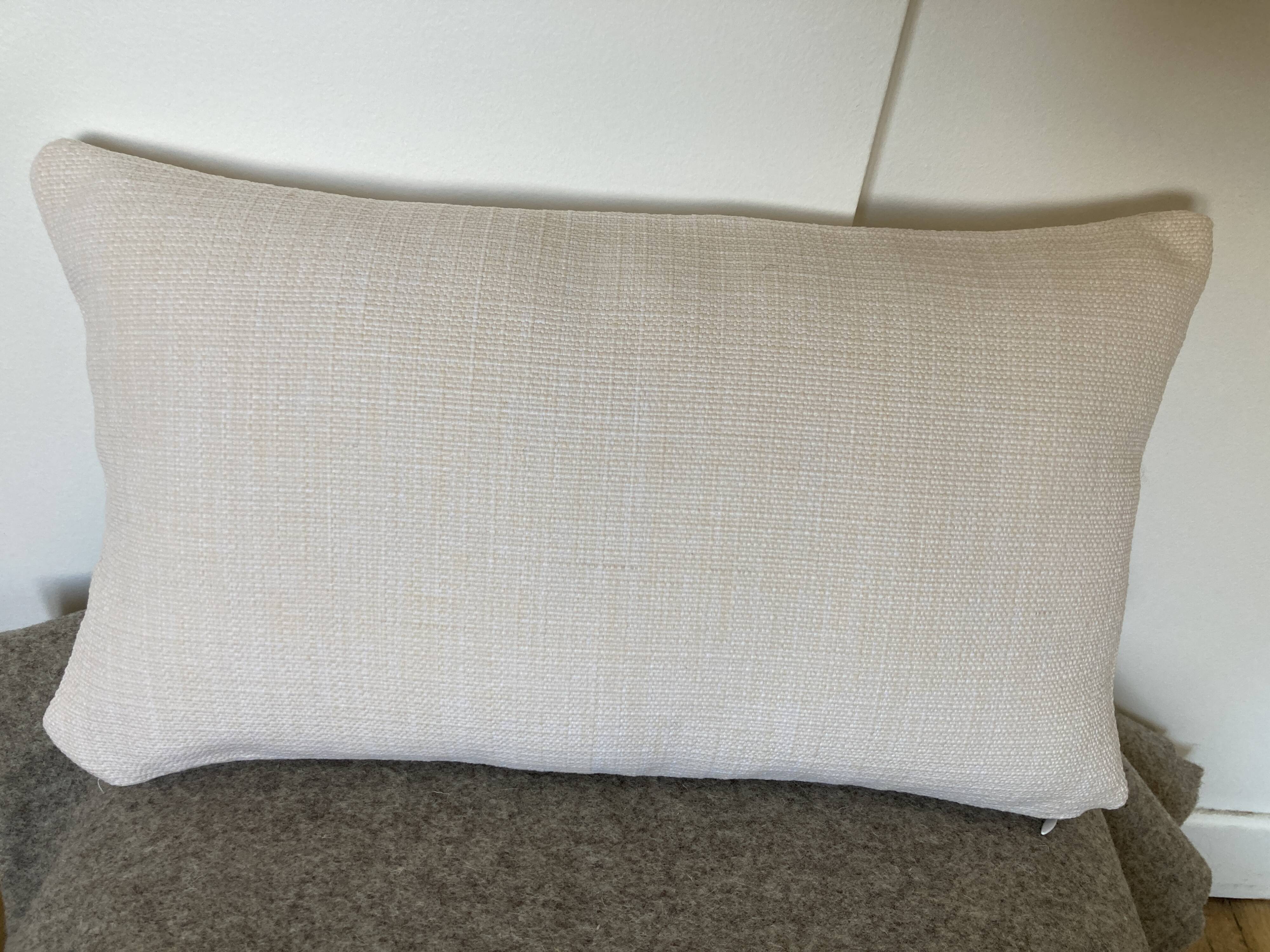 Coussin tissu outdoor écru rosé
