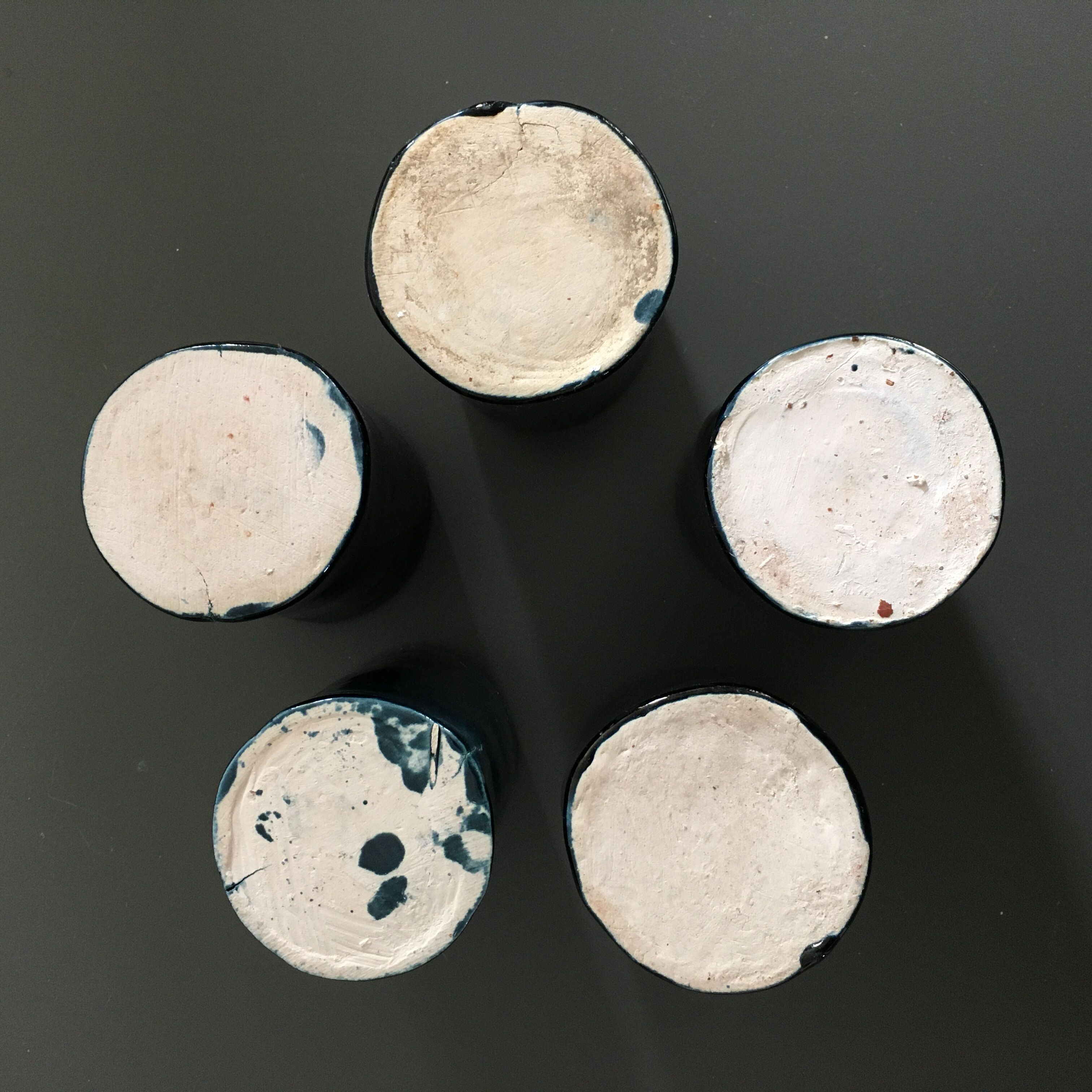 Lot of 5 midnight blue cups