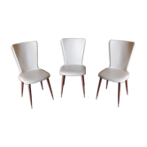 3 white Baumann chairs - Essor model