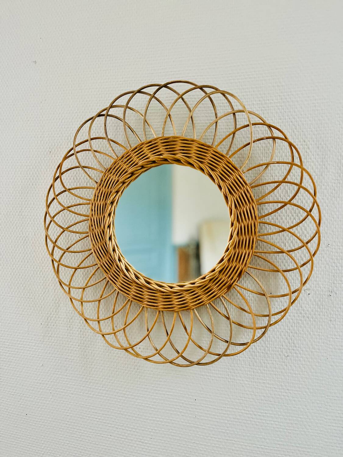 Rattan mirror