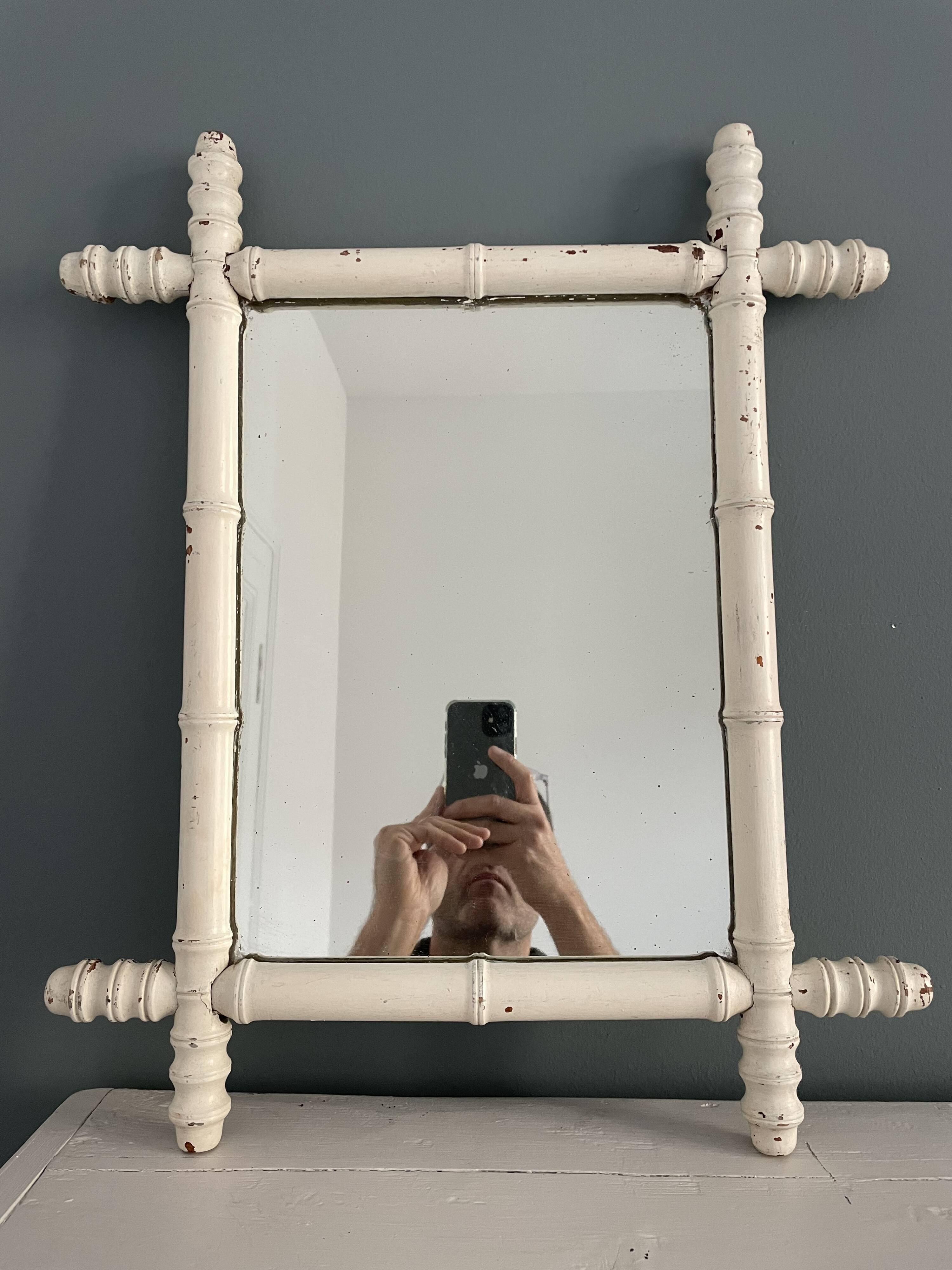 Antique bamboo mirror