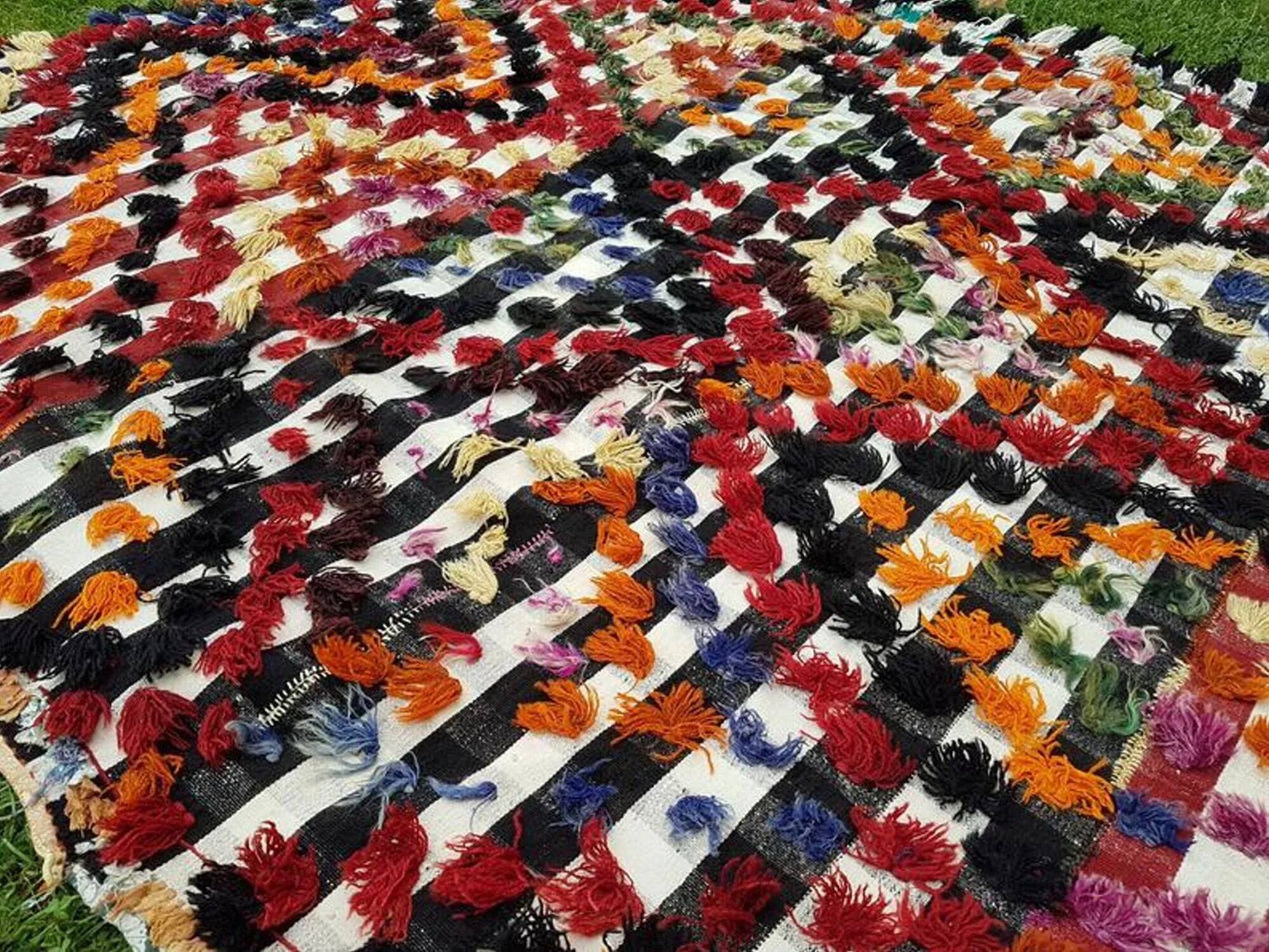 Vintage Turkish rug handmade 190x438 cm