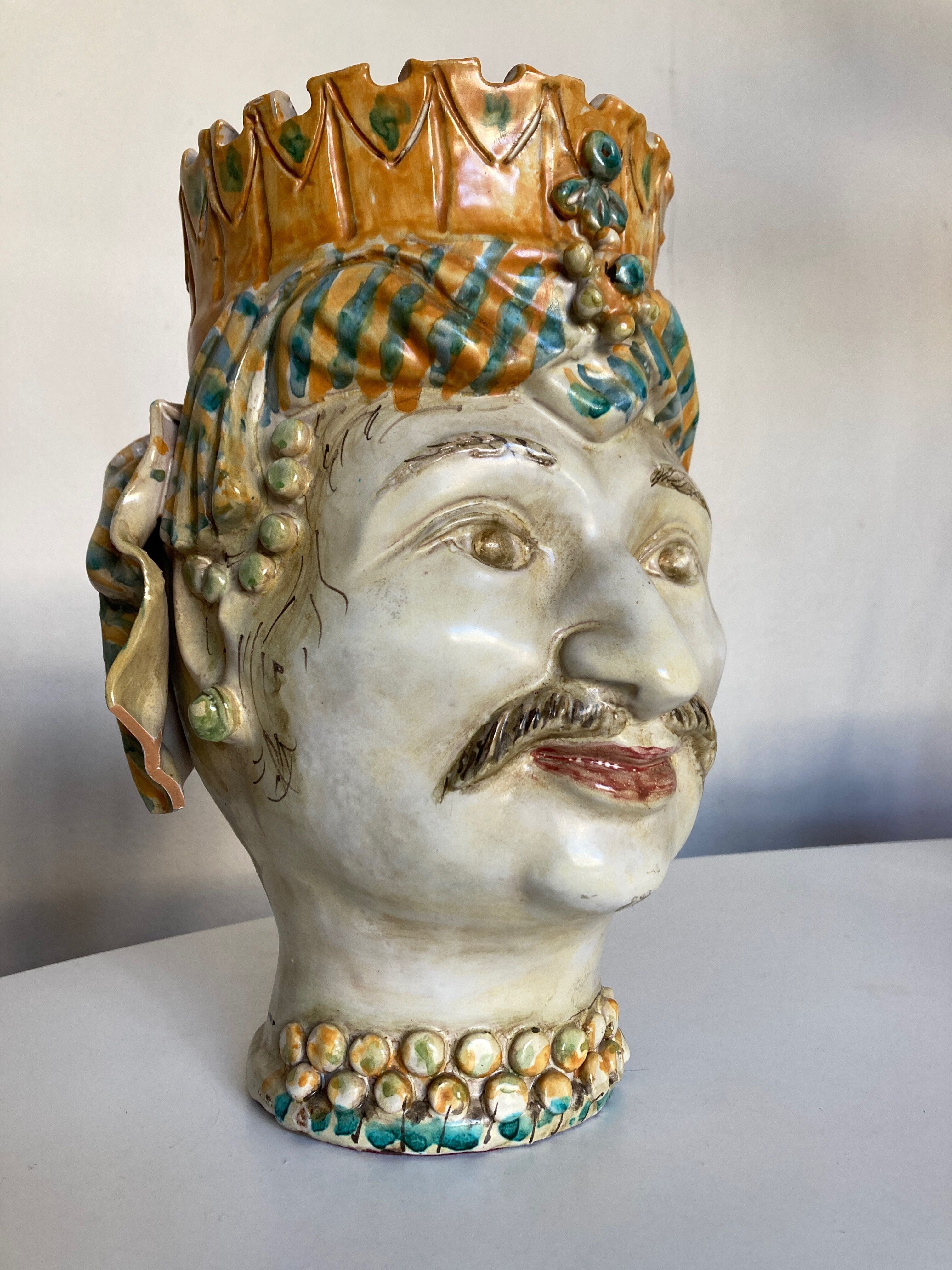 Italian ceramic vase Caltagirone Sicily 1960