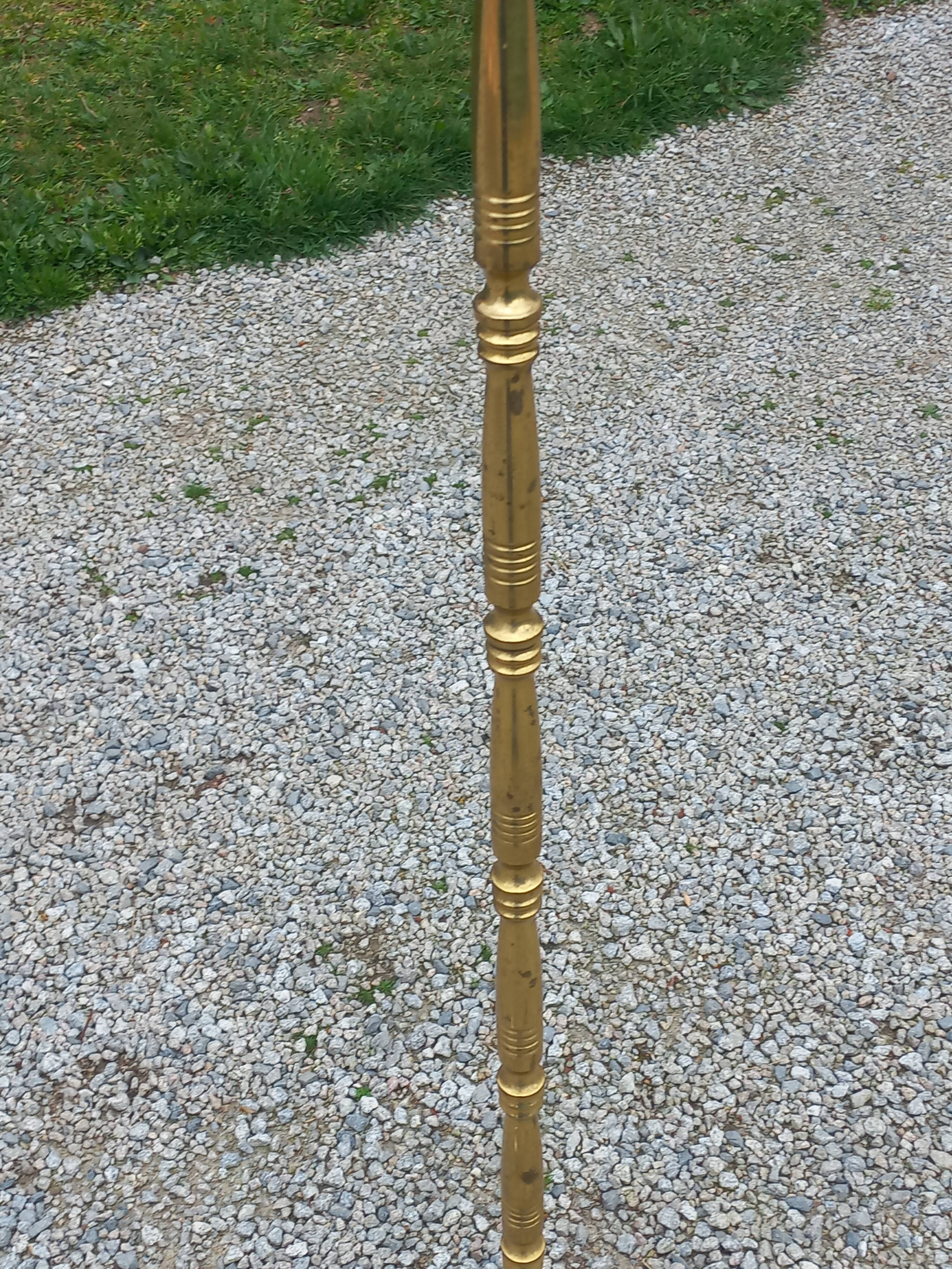 50s floor lamp in gilded brass