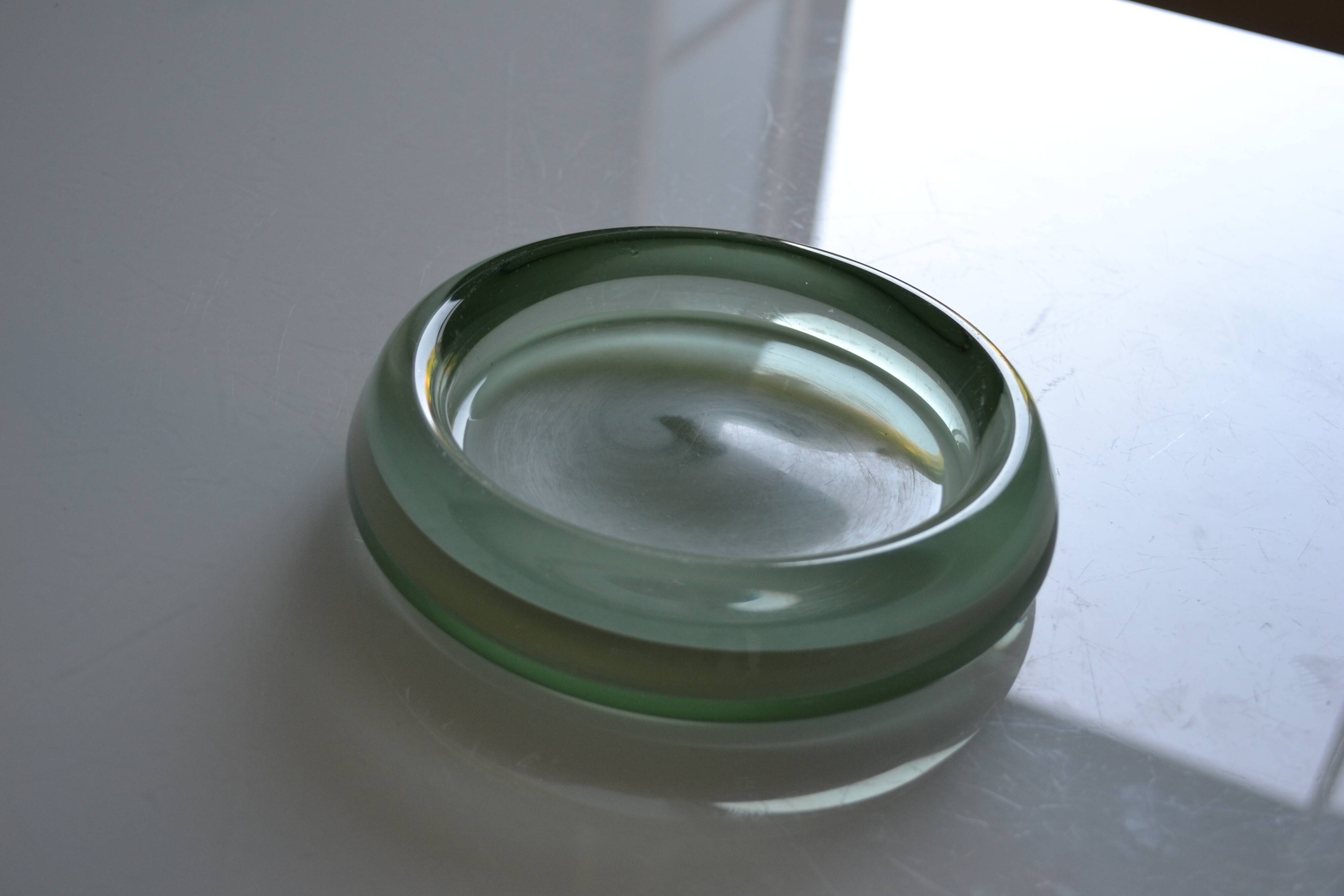 60's pocket tray Murano glass light green Italy