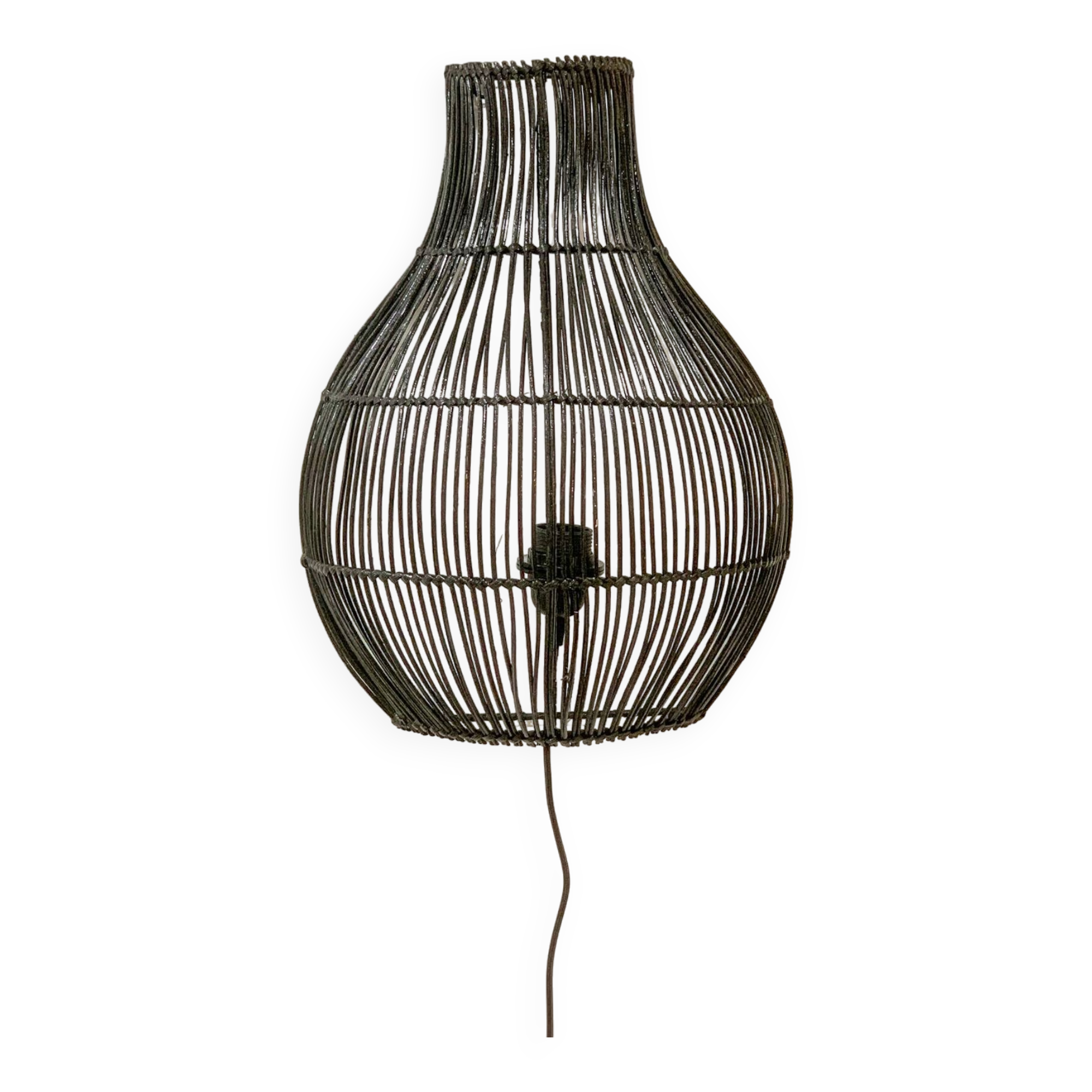 Black rattan wall light