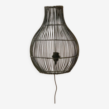 Black rattan wall light