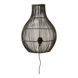Black rattan wall light