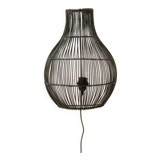 Black rattan wall light