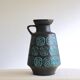 Black vase with turquoise decorations West Germany
