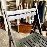 Black wooden folding chair