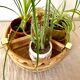 Porte bouteilles vintage , porte plantes en rotin tressé