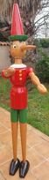 Vintage wooden Pinocchio, 1.87m tall, very rare piece.
