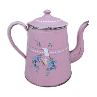 Cafetière émaillée rose