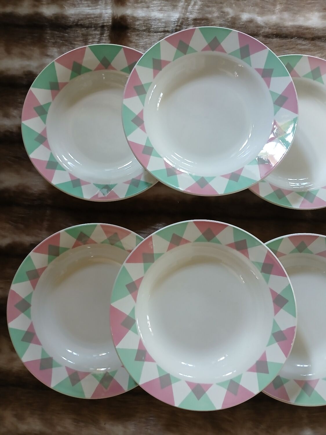 11 antique deep plates from Digoin and Sarreguemines