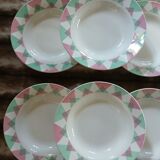 11 antique deep plates from Digoin and Sarreguemines