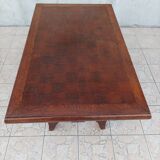 Brutalist art deco style oak table