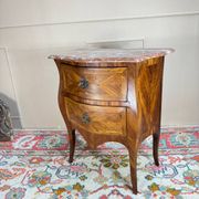 Louis XV Period 18th Century Curved Marquetry Chest of Drawers