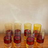 8 large colored glasses