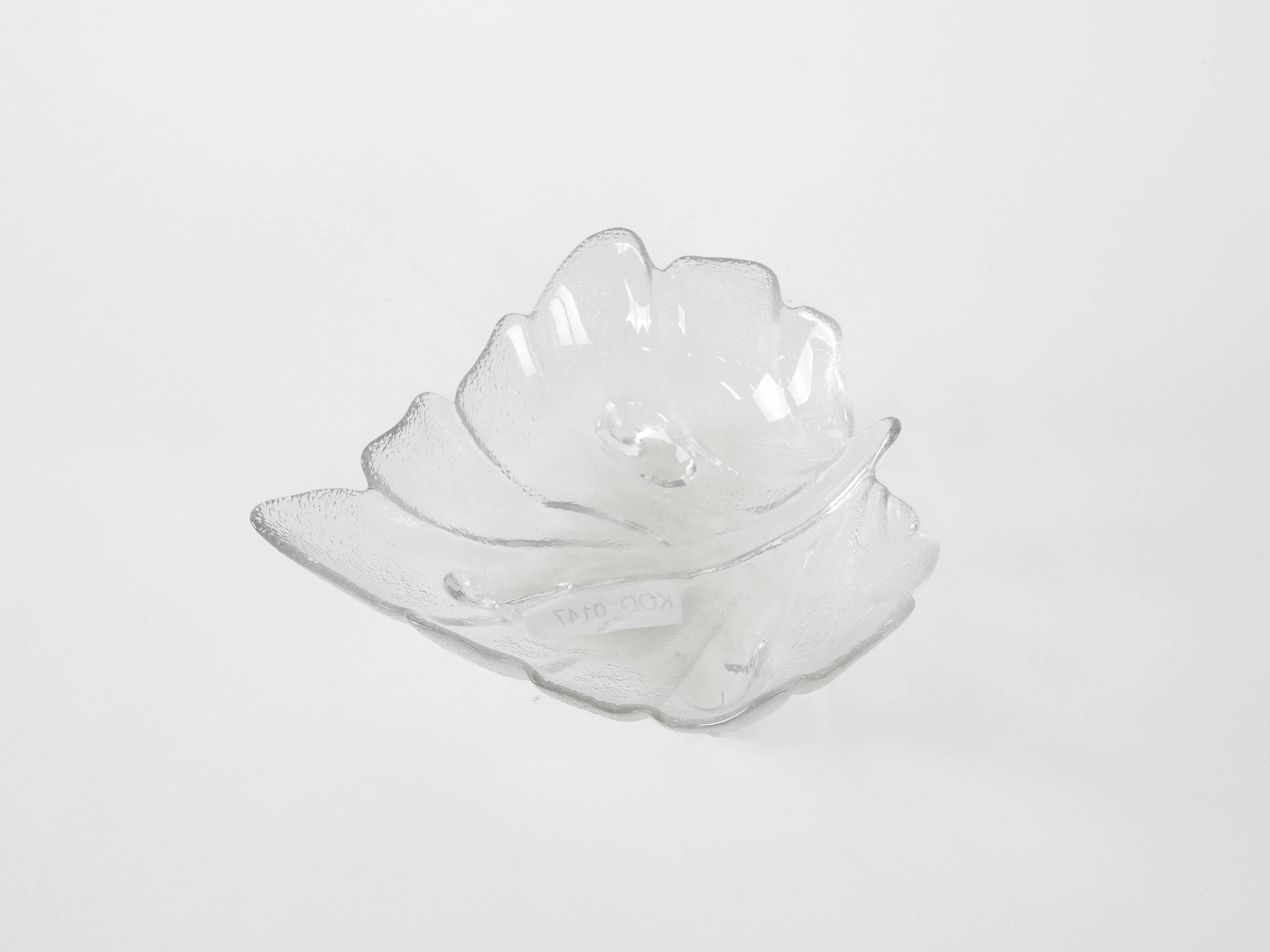 Glass leaf bowl, Danish design, 1970s, made in Denmark