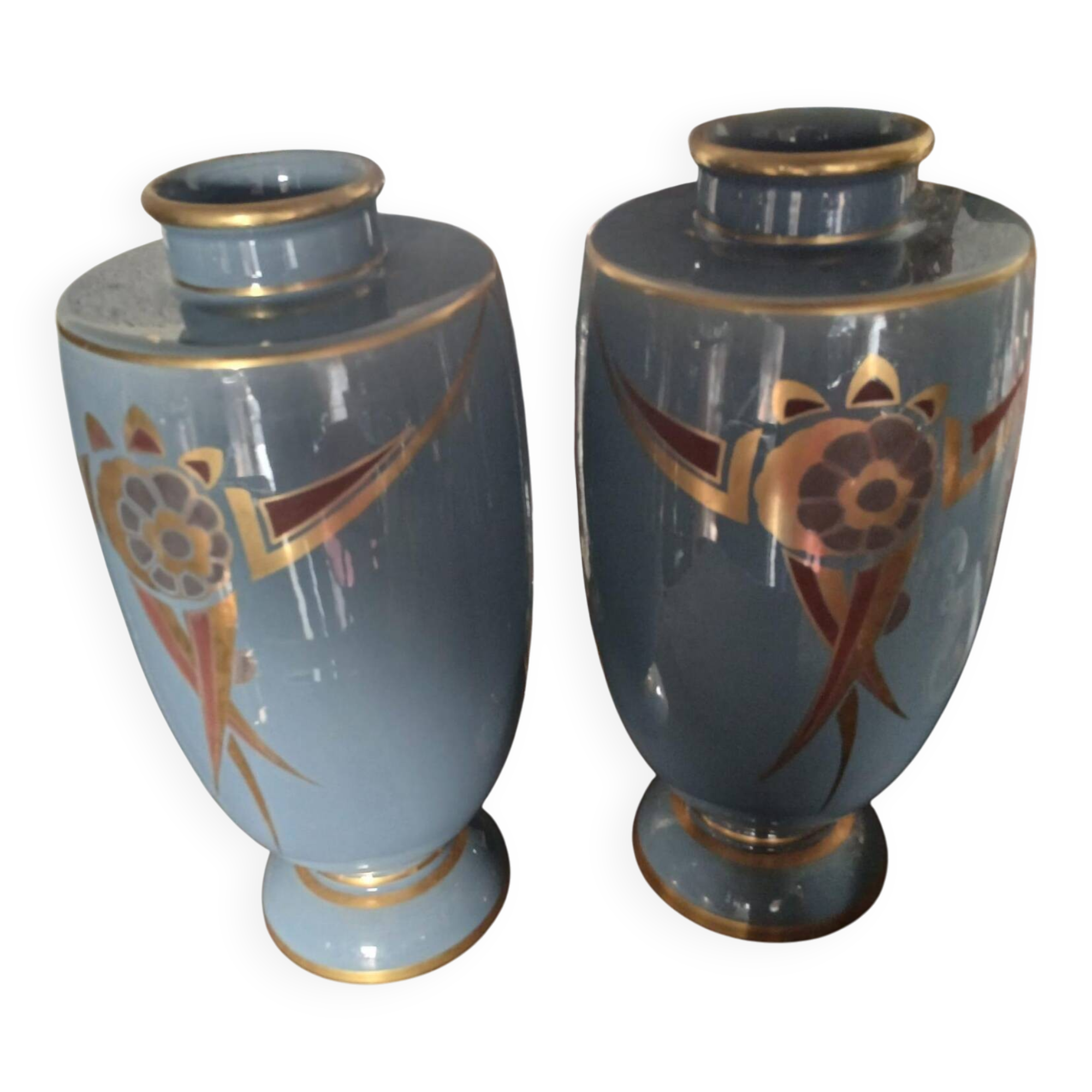 Pair of large Art Deco vases