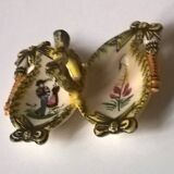 Salt pepper shaker antique butterfly shape Henriot Quimper rare
