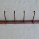 Wooden wall coat rack with 6 double hooks, bistro