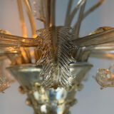 Venetian chandelier in gilded Murano glass, 10 light arms, circa 1920.
