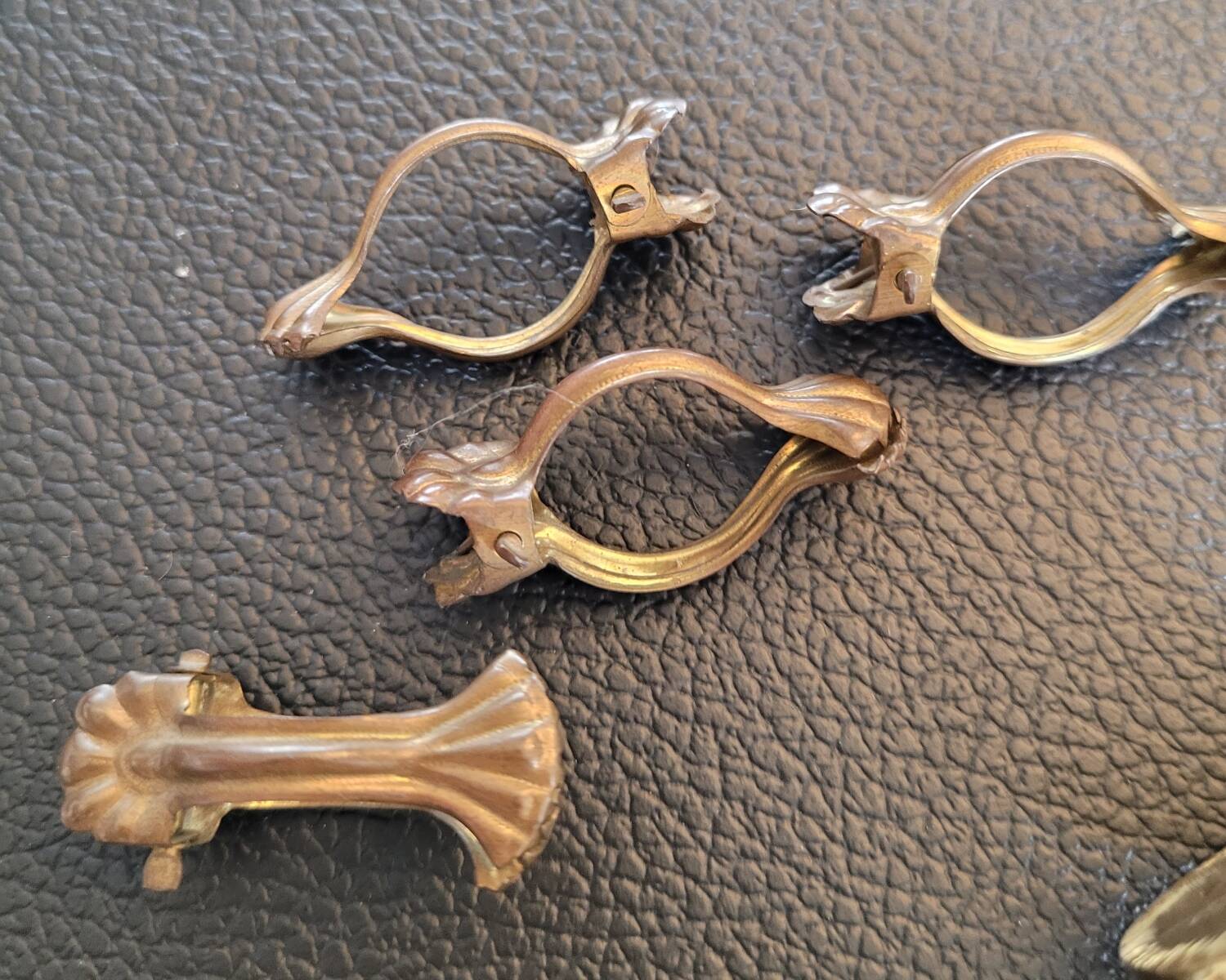 Antique brass curtain tiebacks - Set of 4