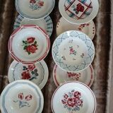 16 mismatched antique deep plates