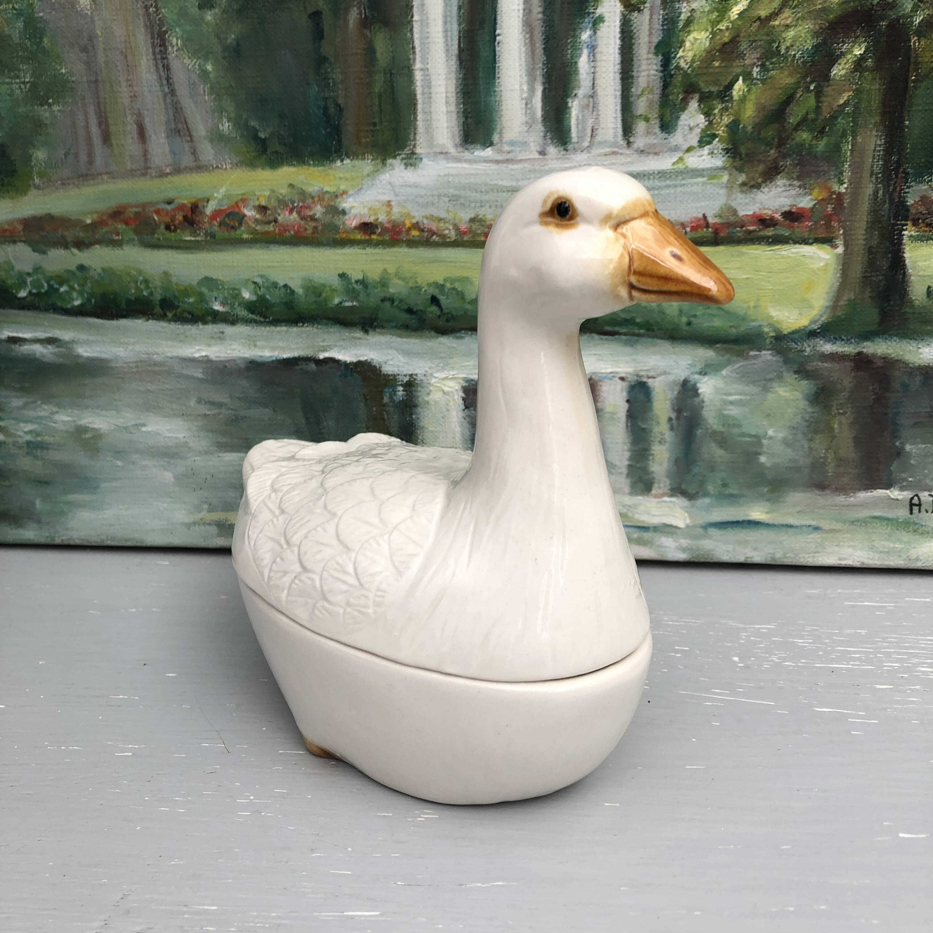 Vintage Earthenware Terrine Michel Caugant Goose France