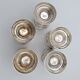 8 art deco eggcups in silver metal