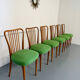 Set of 6 wooden chairs with boucle upholstery, French design by Charles Ramos.