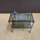 Metal and smoked glass dessert table