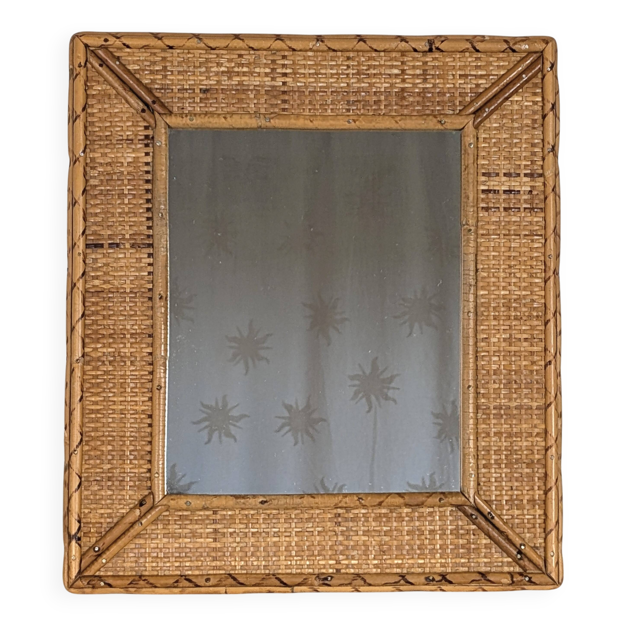 Rattan mirror