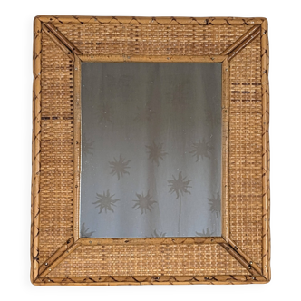 Rattan mirror