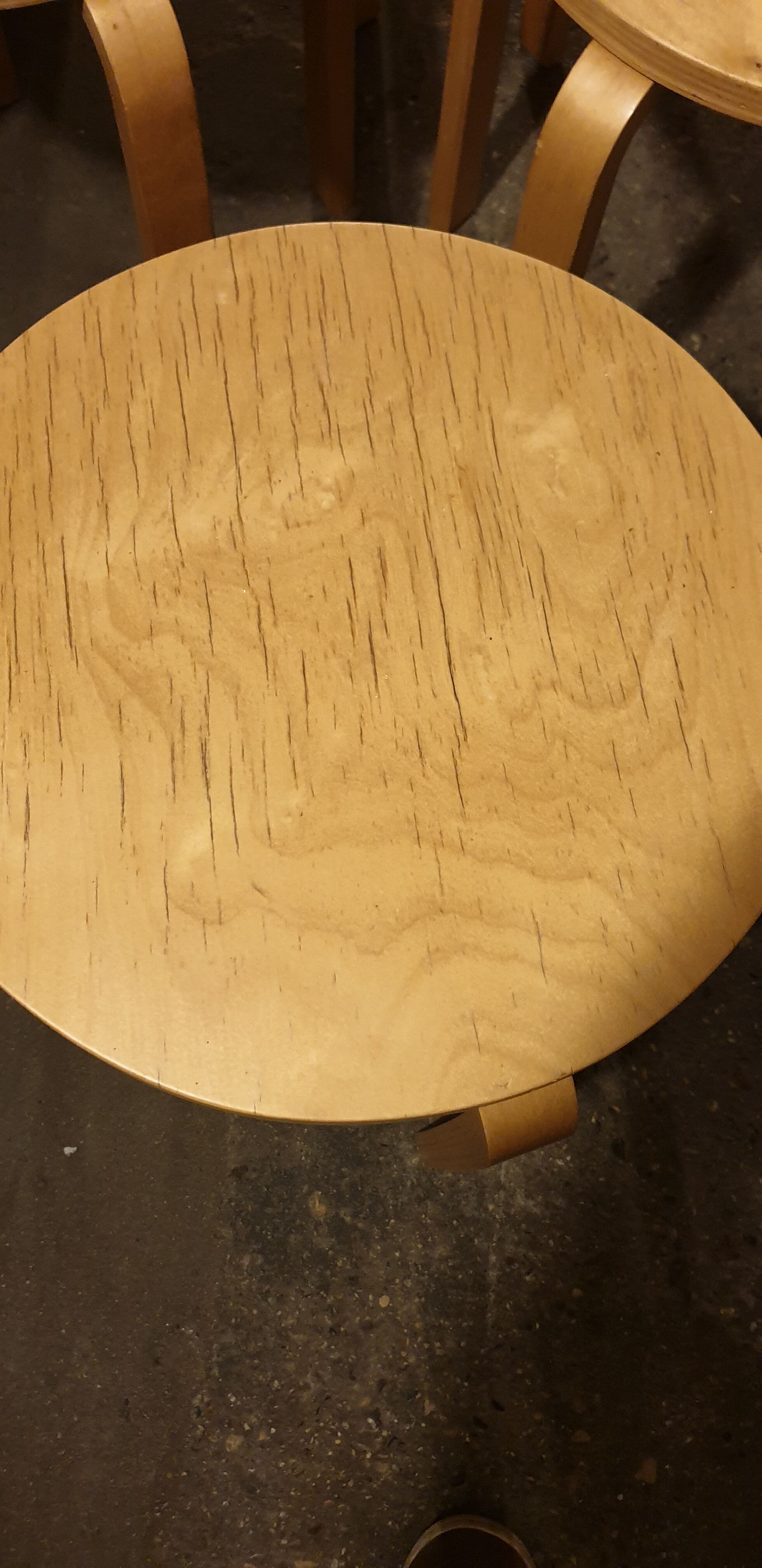 Set of 5 stools pilable beech wood and multiplies /80