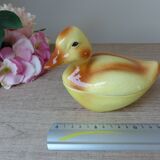 Yellow duckling small terrine Michel Gaugant, Earthenware duckling chick trinket box