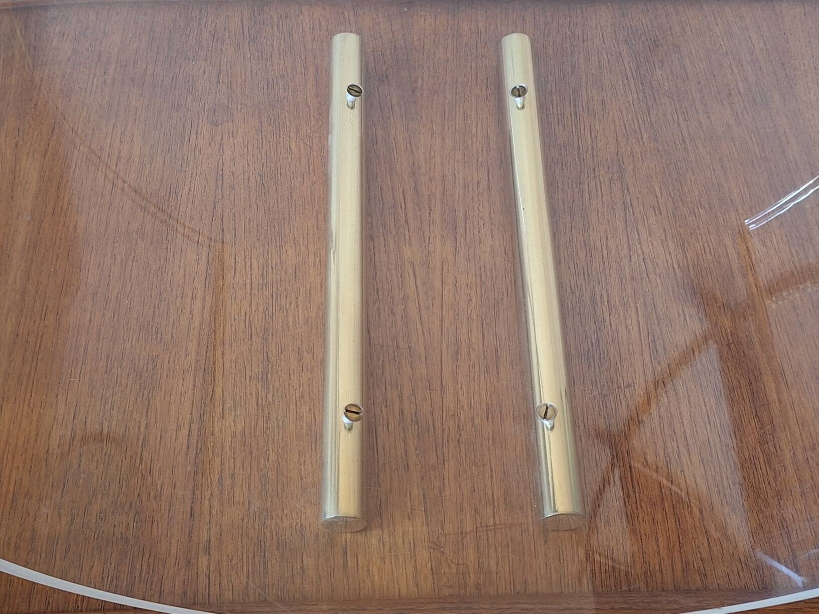 Italian magazine rack in acrylic and solid brass, 1970s