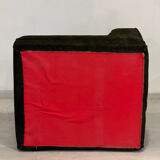 Chocolate fabric armchair