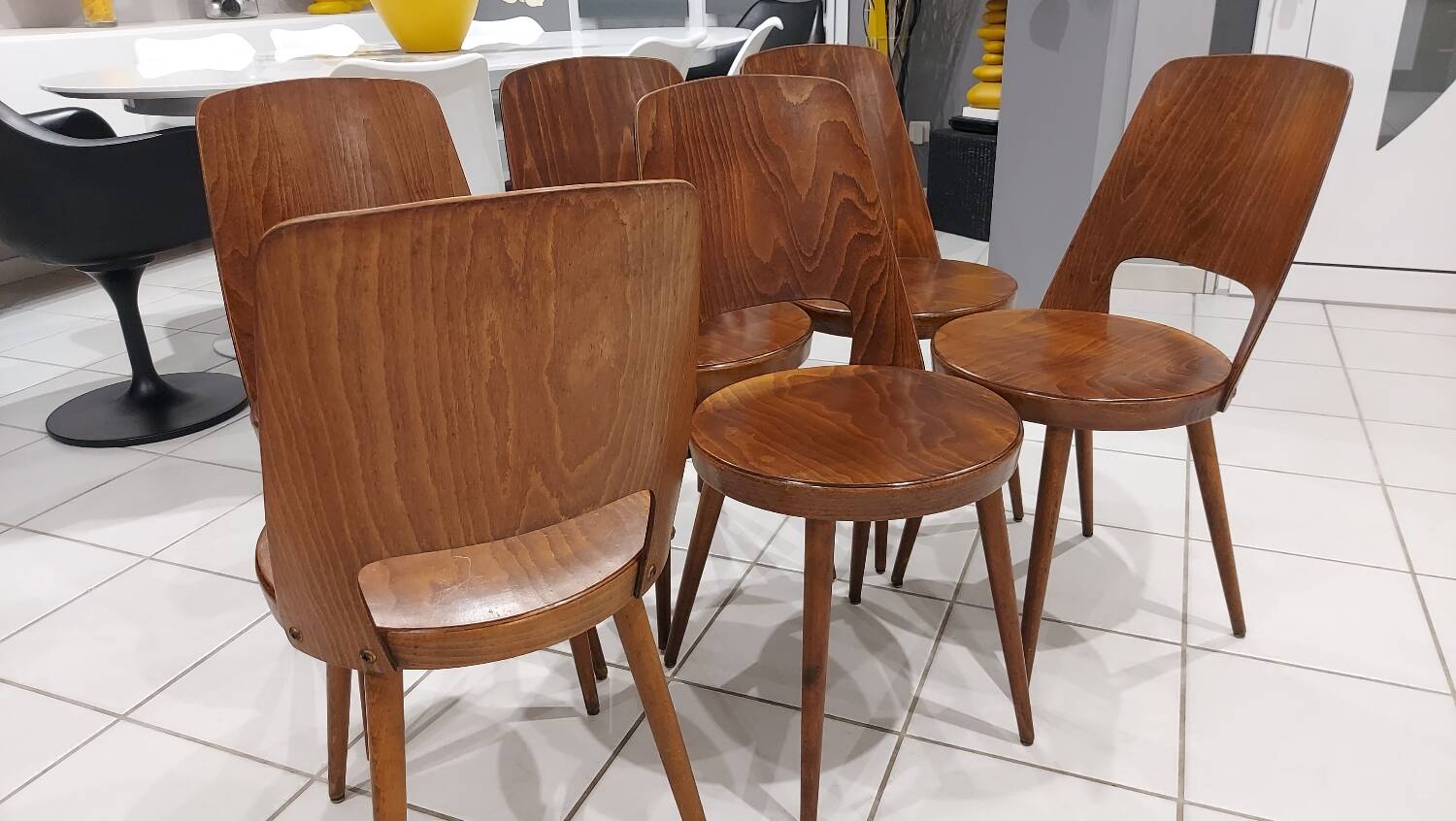 Set of 6 Baumann Bistrot chairs, Mondor model, vintage 1970