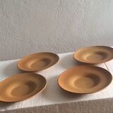 Lot de quatre assiettes à dessert en grès