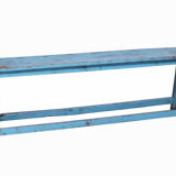 Blue lacquered wood bench