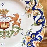 6 old Desvres Fourmaintraux Rouen dessert plates, Dinan model