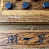Old wooden checkers board