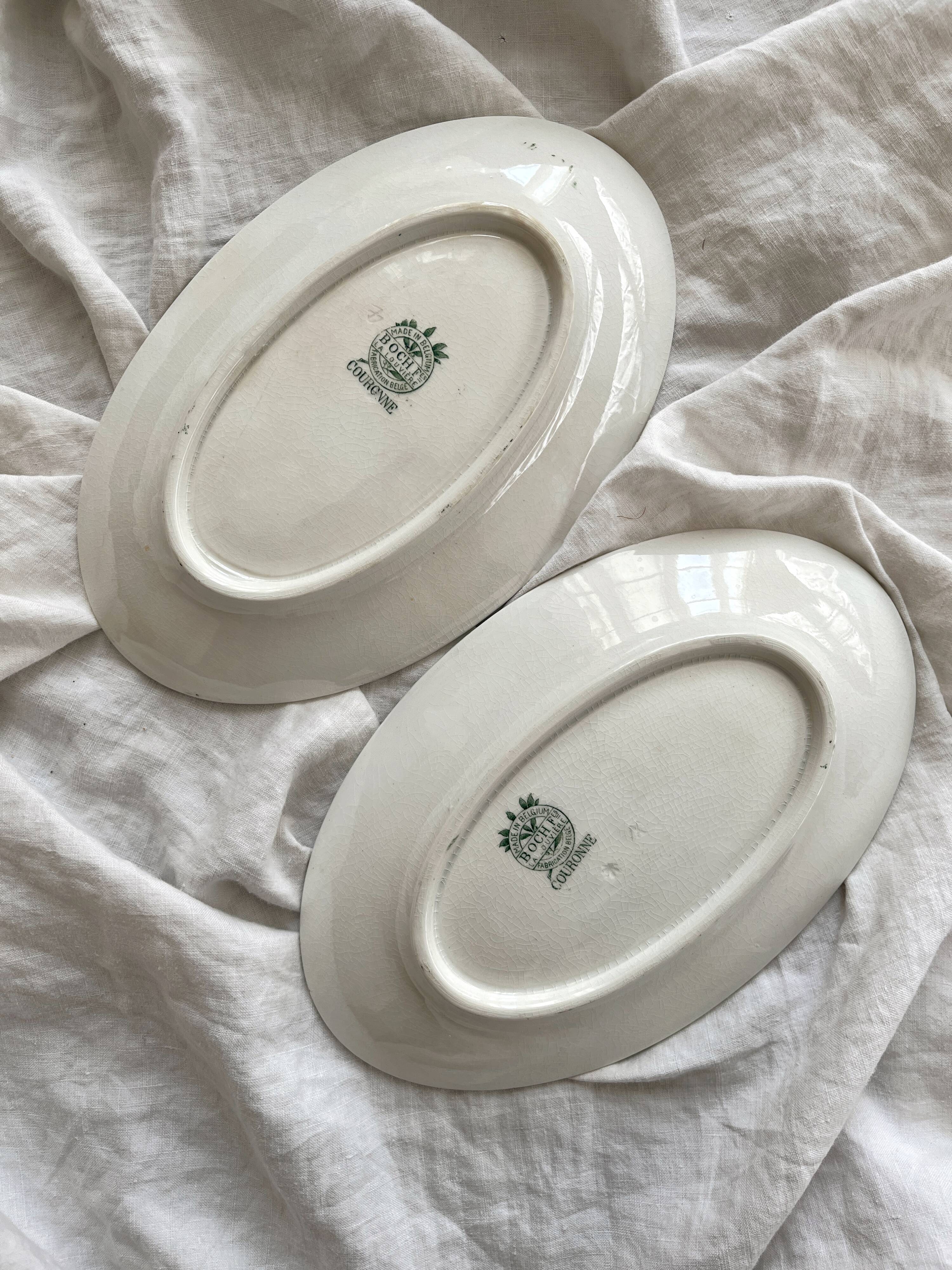 2 "Crown" ironstone bowls Boch Frères Keramis La Louvière