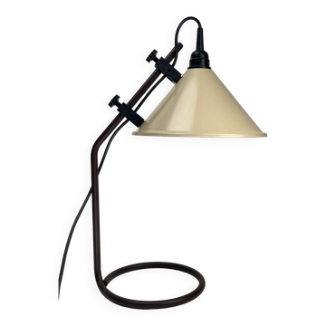 Brown metal "modernist" architectural desk lamp, Dutch 1970s