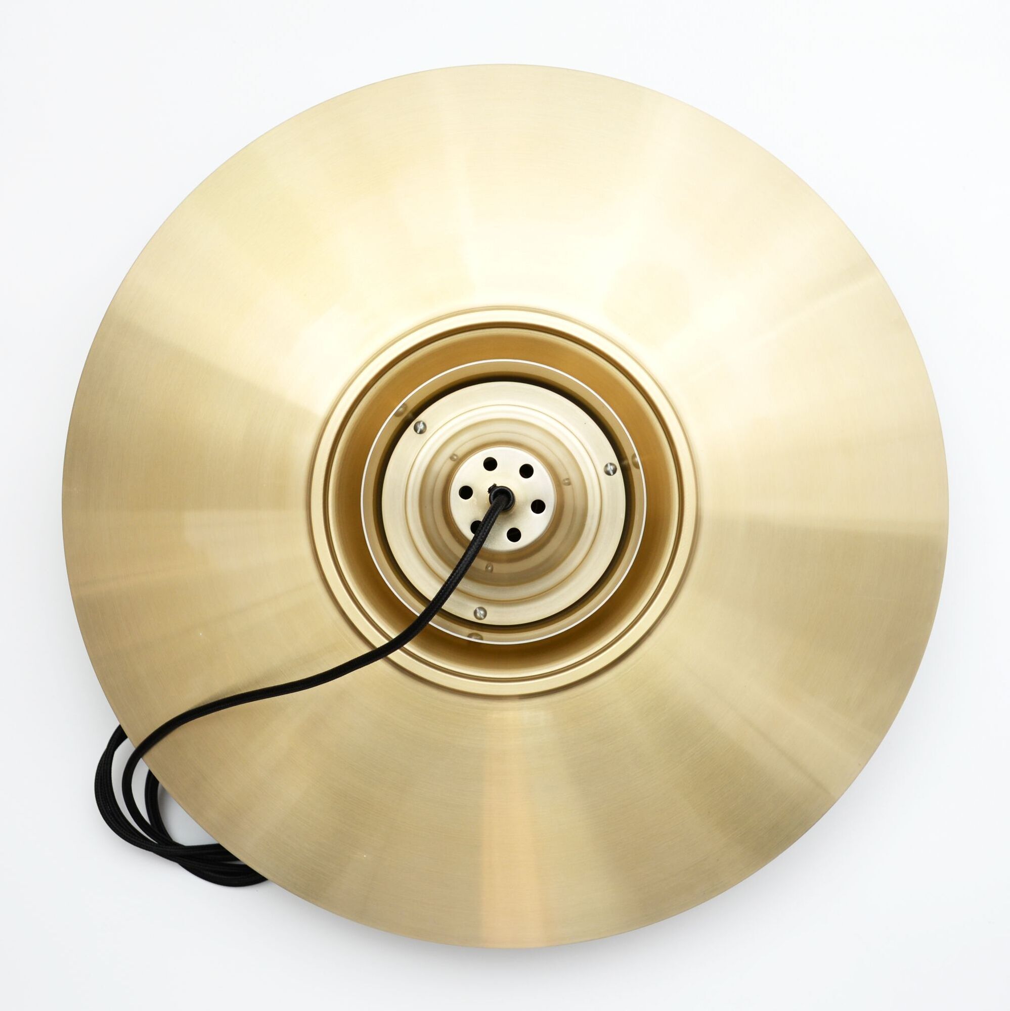 Vintage pendant lamp in golden brass, danish 1970s