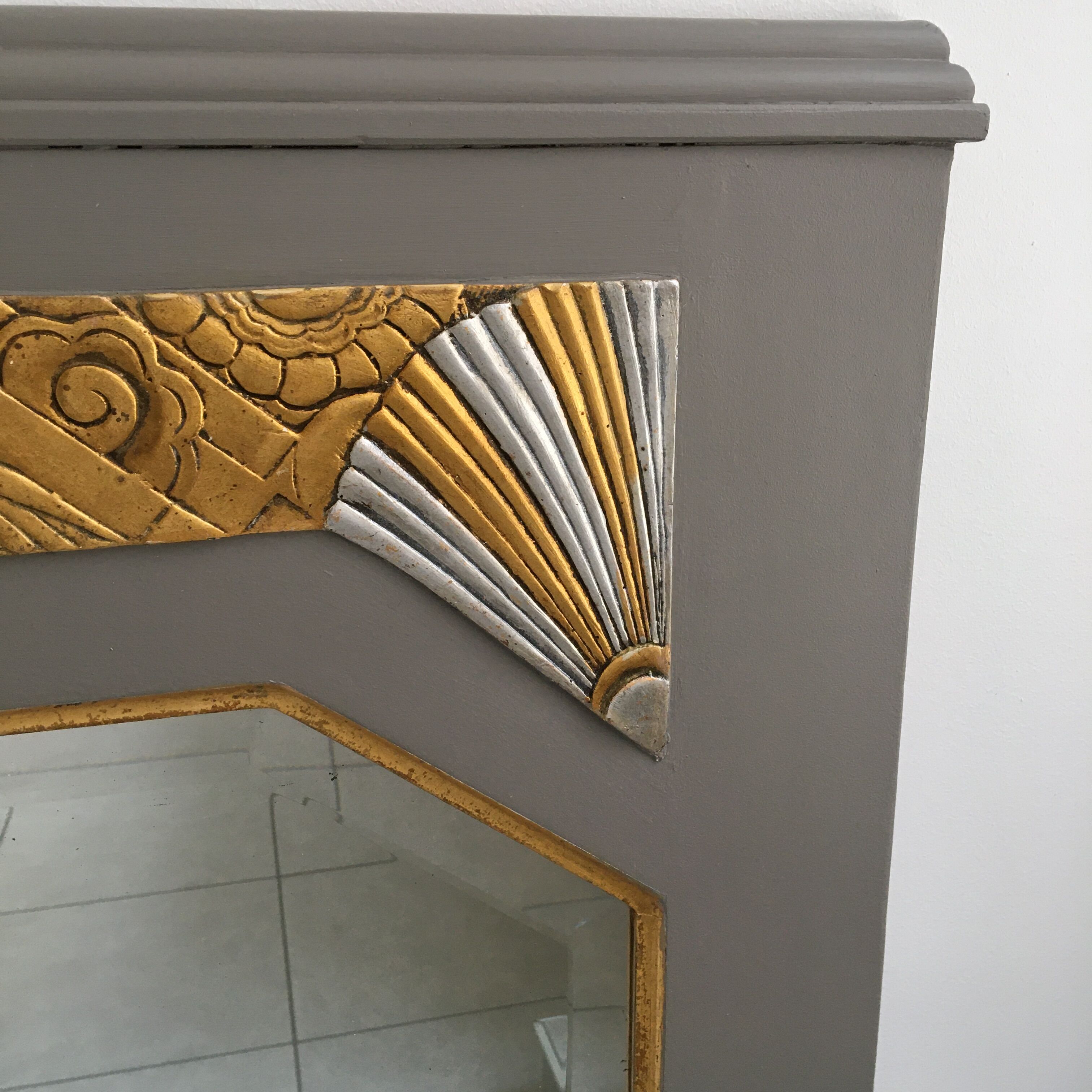 Miroir trumeau art déco - 103x72cm