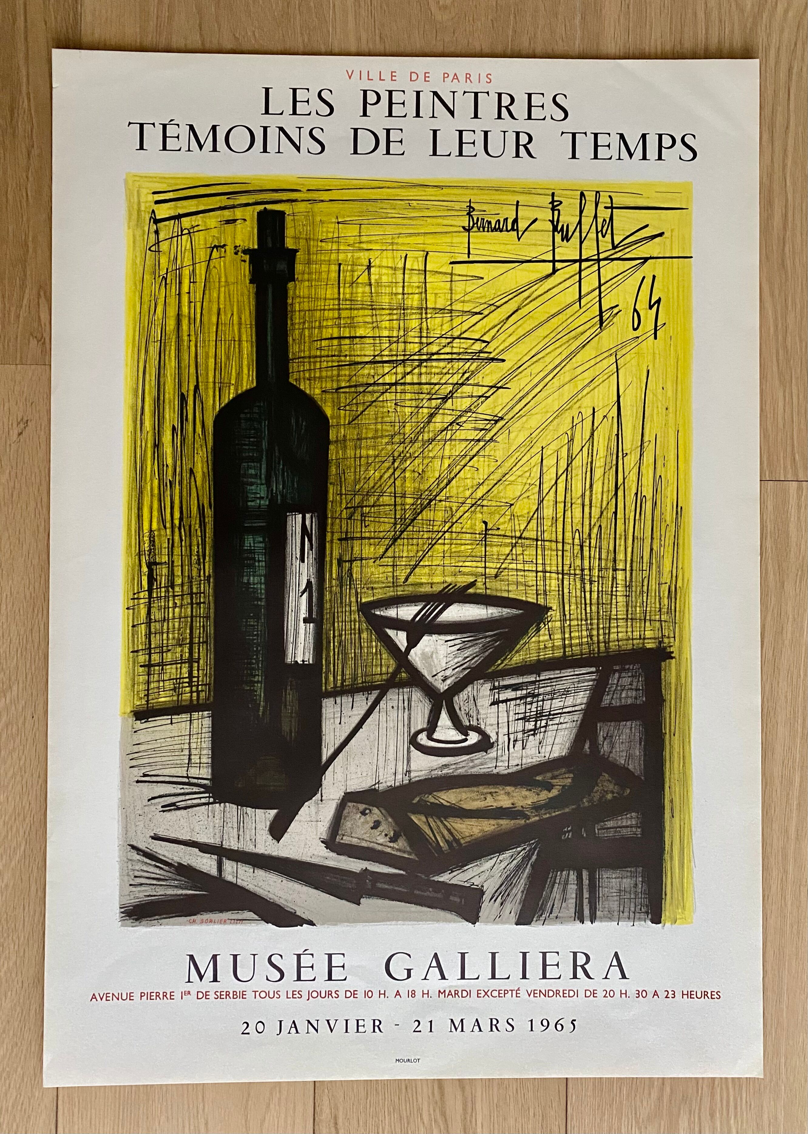 Affiche musée Galiera, les peintres témoins de leur temps, Bernard Buffet, 1964